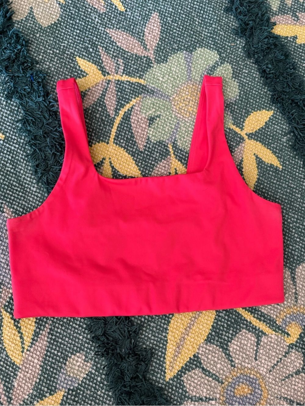 Girlfriend Collective Hot Pink/ Blood Orange Tommy Cropped Bra Size M